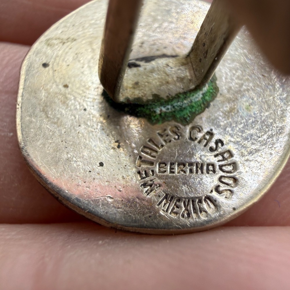 Vintage Signed Cufflinks Silver Tone Casados Mexico Bertha - Picture 2 of 7